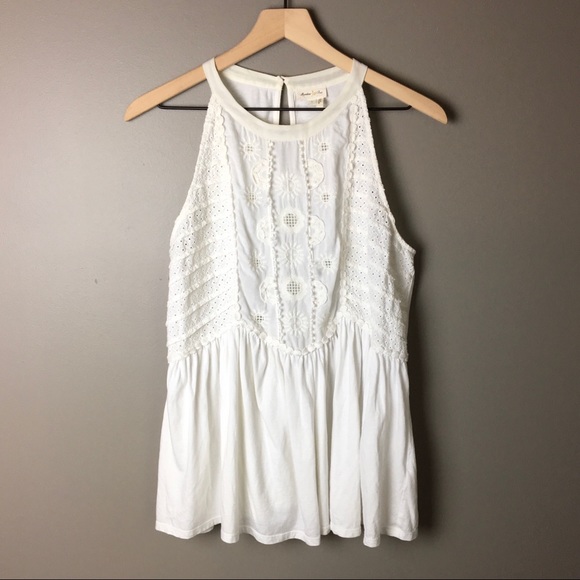 Anthropologie Tops - Anthropologie Meadow Rue Embroidered Empire Halter